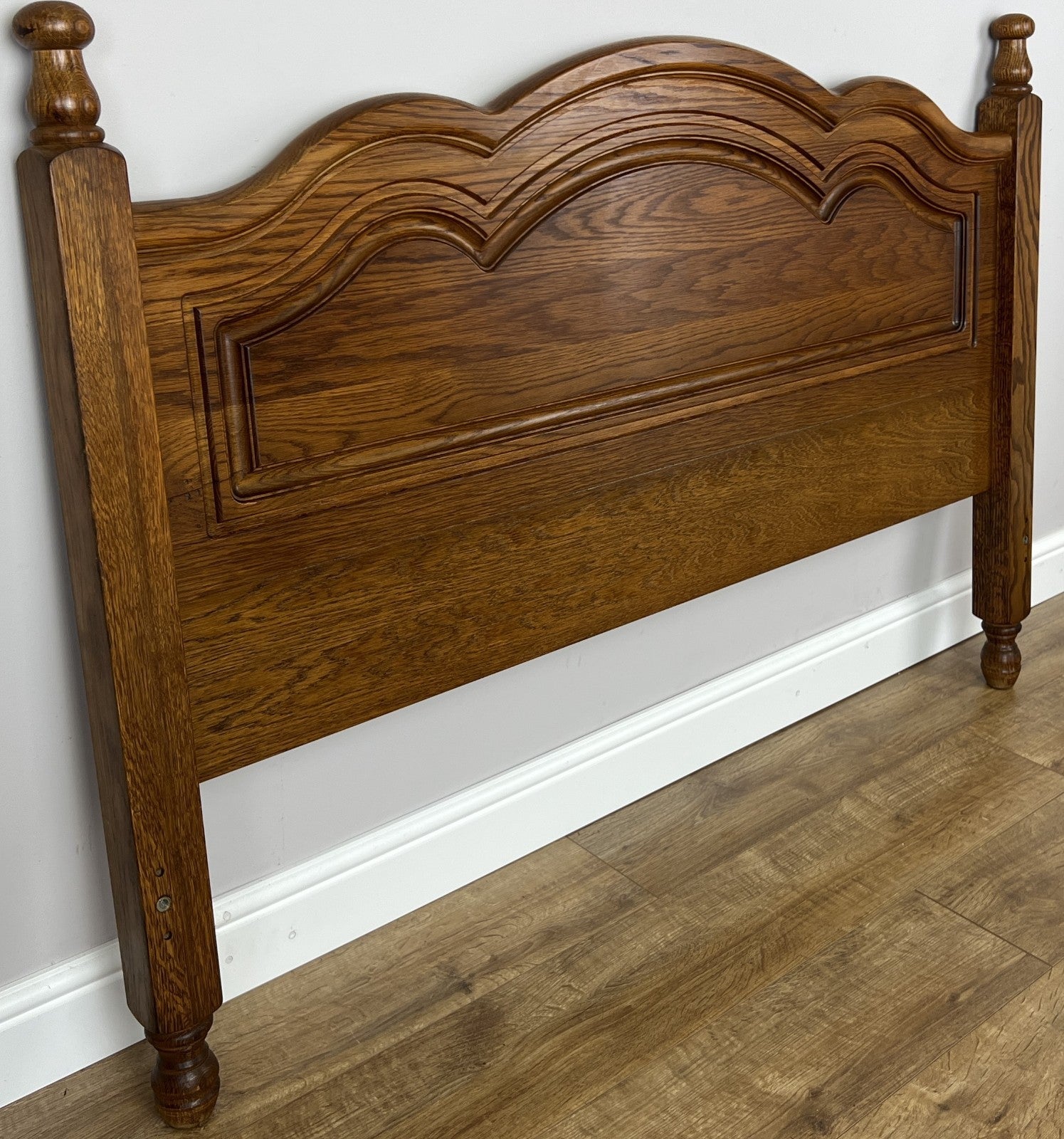 Headboard Vintage French Style Oak Double Bed Carved Headboard LOT 61841