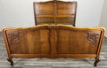 Bed Vintage French Louis XVI Double Bed Frame Oak Carved Headboard LOT 45992