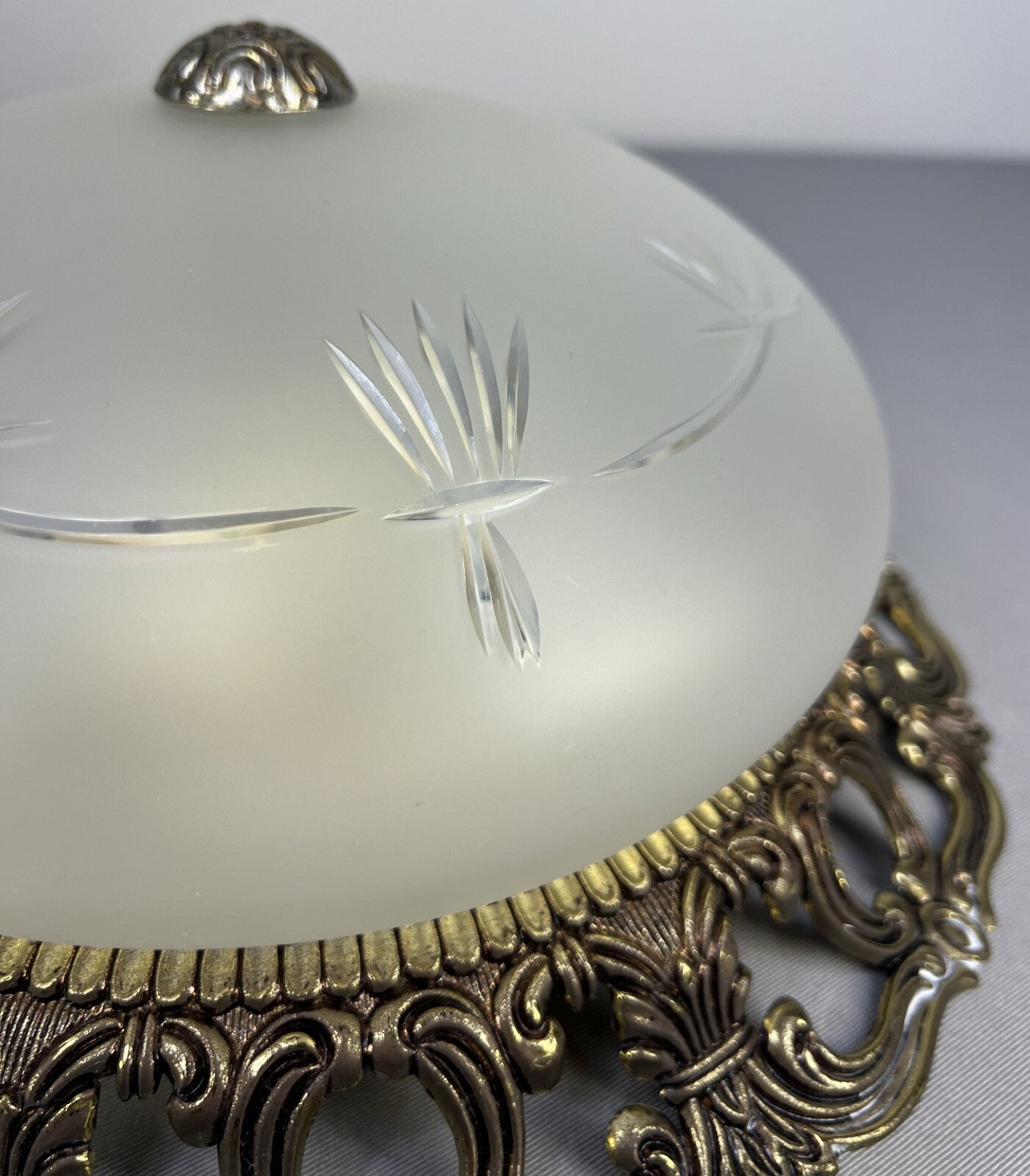 Ceiling Lamp Vintage Style Brass Pendant Glass Chandelier Light LOT 51543