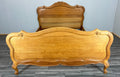 Bed Frame Vintage French Louis XVI Style Oak Double Carved Panel LOT 4108