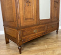 Wardrobe Antique French Oak Two Door Mirrored Carved Armoire Cabinet LOT 60978