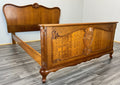 Bed - Vintage French Louis XV Double Bed Frame Carved Headboard  Lot 37087