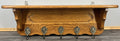 French Vintage Coat Rack Oak 5 Hooks Wall Shelf Carved Coat Hanger LOT 44941