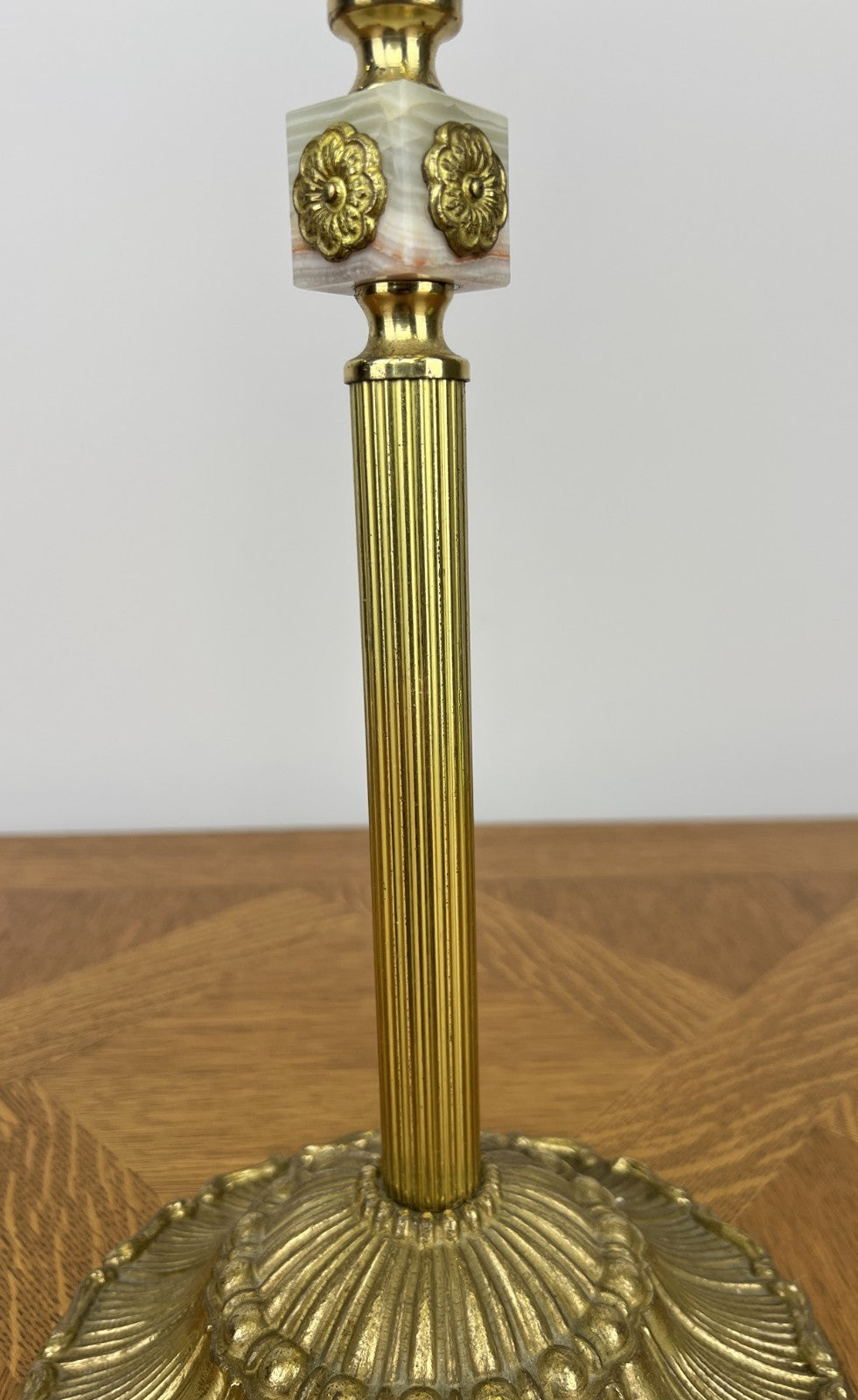 Ashtray Stand Vintage French Brass Onyx Crystal Floor Ashtray Stand LOT 60245