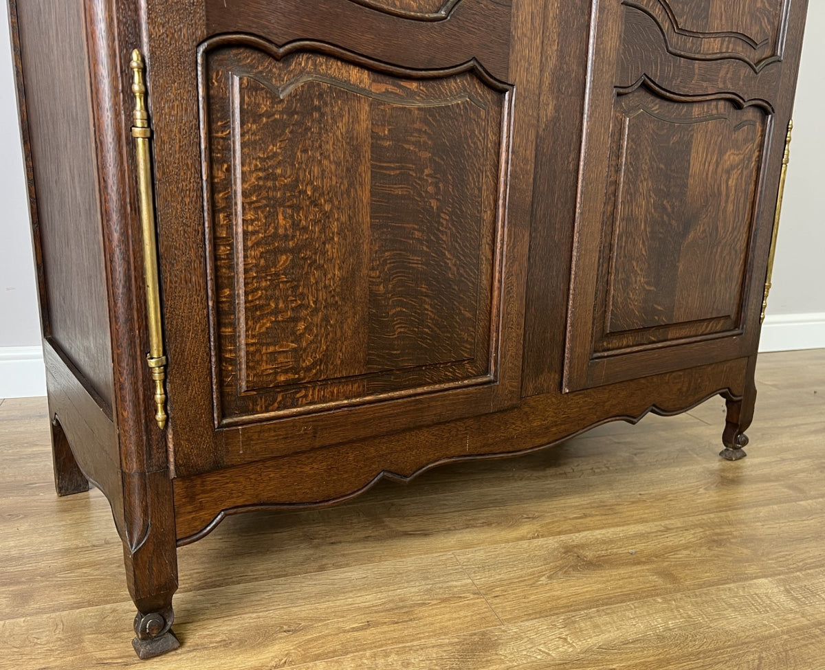 Wardrobe Antique French Louis XVI Style Oak Two Door Carved Armoire LOT 6466