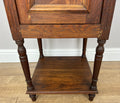 Bedside Table Antique French Oak Marble Top Cupboard Carved Cabinet LOT 60136