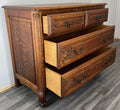 Chest of Drawers Vintage French Louis Oak Cabinet with Carved Front LOT 43499