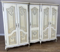 Wardrobe Vintage French Shabby Chic Five Door Carved Armoire Cabinet LOT 61211