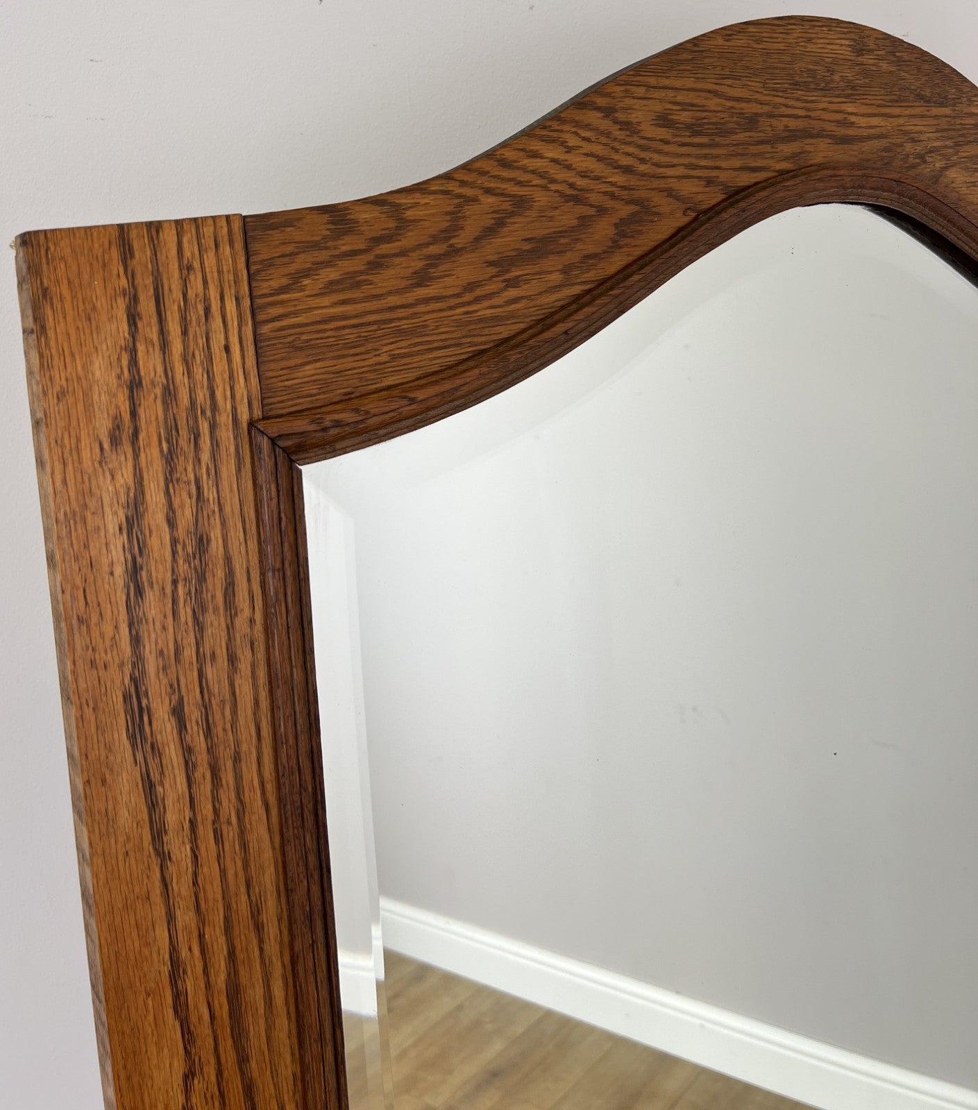 Mirror Antique French Style Wall Mirror Oak Carved Decorative Frame LOT 61992