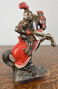 Figurine Vintage French Style Knight on Horse Metal Sculpture LOT 47572