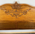 Bed Frame Vintage French Louis XVI Style Oak Double Carved Panel LOT 41126