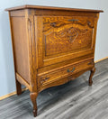 Cabinet Vintage French Louis XVI Style Oak Fall Front Carved Sideboard LOT 37792