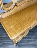 Vintage Dressing Table with Mirror French Oak Louis Vanity Table Makeup LOT 45547