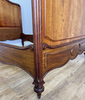 Bed Antique French Style Double Bed Frame Walnut Carved Headboard LOT 640711