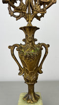 Candelabra Antique French Style Brass Marble Five Arm Candle Holder LOT 6488