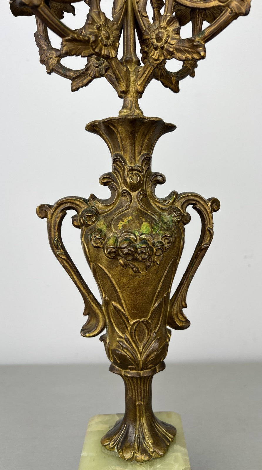 Candelabra Antique French Style Brass Marble Five Arm Candle Holder LOT 6488