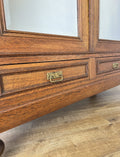Wardrobe Antique French Style Oak Two Door Carved Mirrored Armoire LOT 616213