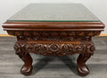 Plant Stand Coffee Table Chinese Mahogany Hand Carved Design Glass Top LOT 43273