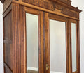 Wardrobe Antique French Two Door Oak Mirrored Carved Armoire Cabinet LOT 60828