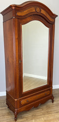 Wardrobe Antique French Style Mahogany Mirrored Carved Armoire Cabinet LOT 61571