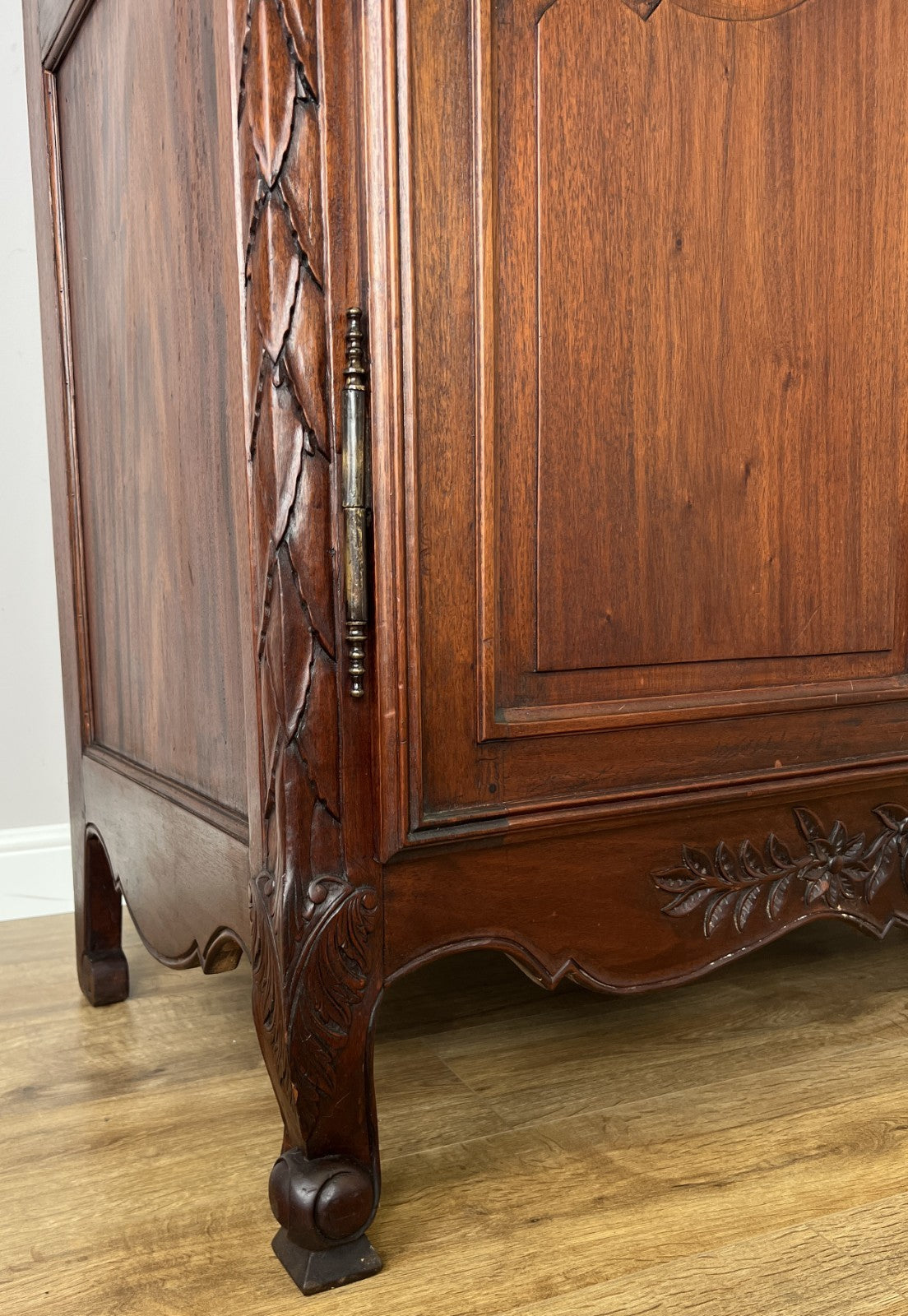 Wardrobe Antique French Style Walnut Two Door Carved Armoire LOT 6499