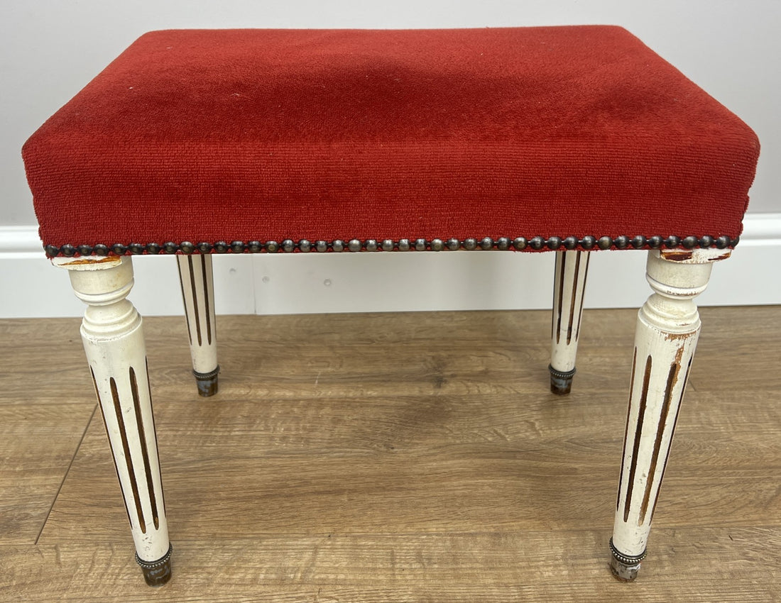 Footstool Vintage French Upholstered Stool Bench Decorative Seat LOT 49470