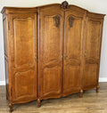 Wardrobe Vintage French Louis XVI Style Oak Four Door Carved Armoire LOT 61101