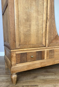 Wardrobe Vintage French Oak Triple Door Mirrored Carved Armoire Cabinet LOT 610112