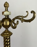Standing Coat Hanger Vintage French Brass 9 Hooks Ornate Coat Rack LOT 60923