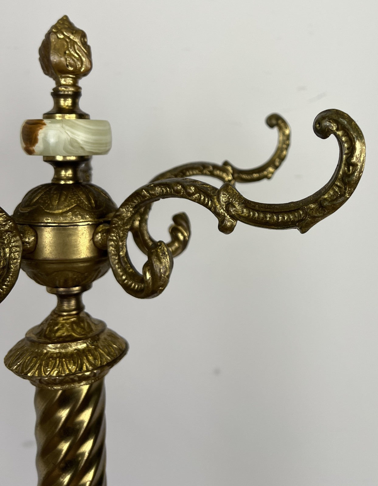 Standing Coat Hanger Vintage French Brass 9 Hooks Ornate Coat Rack LOT 60923