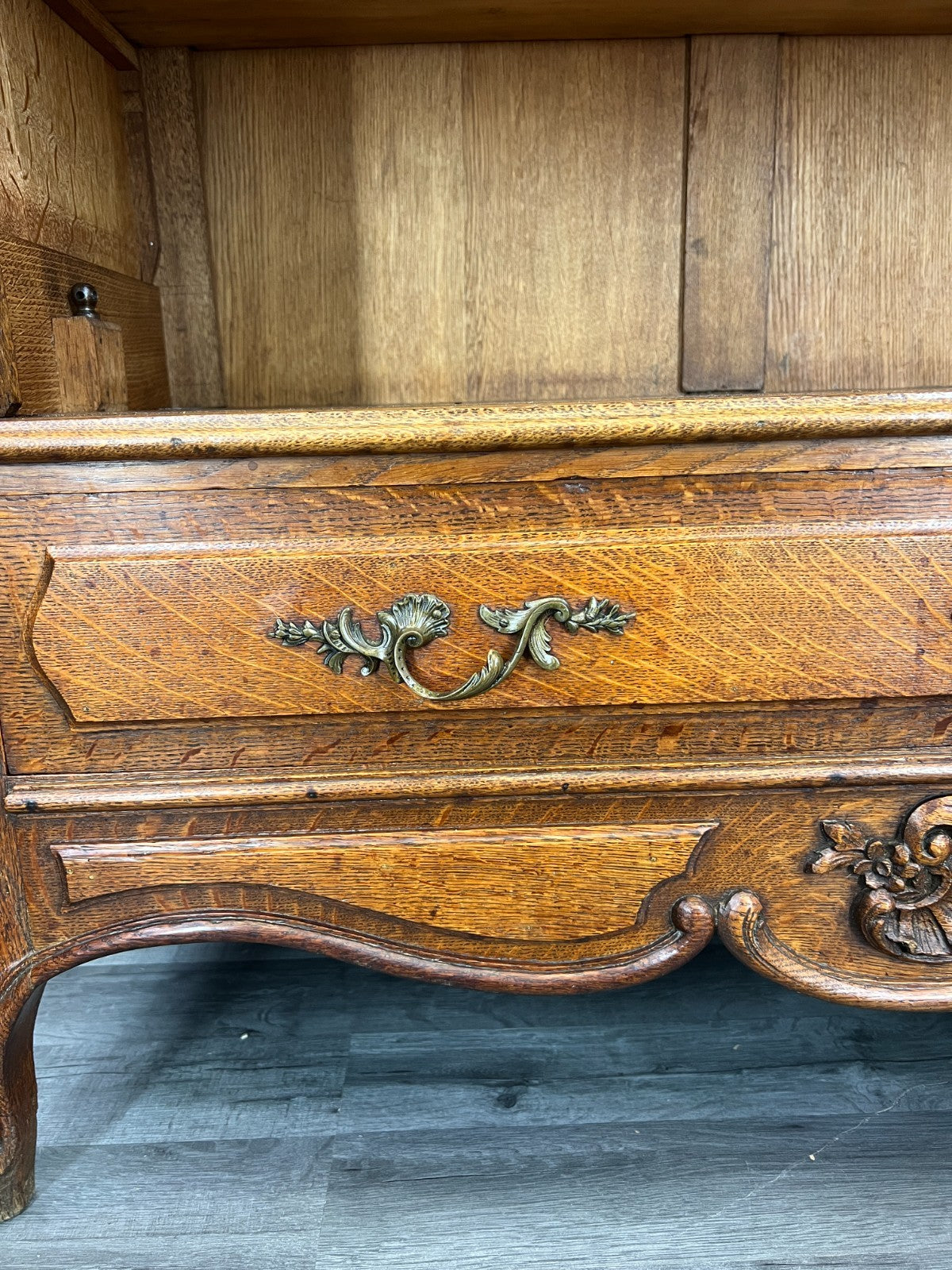 Bookcase Antique French Style Display Oak Carved Cabinet Sideboard LOT 47919