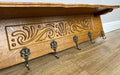 Coat Rack Vintage French Carved Oak Wall Mounted 6 Hooks Rack Hanger LOT 63661