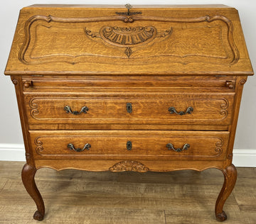 Secretaire Writing Desk Vintage French Louis Oak Rare Bureaux Cabinet LOT 63190