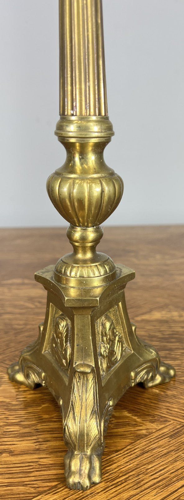 Candleholders Vintage French Brass Pair Tall Classical Candlesticks LOT 46736