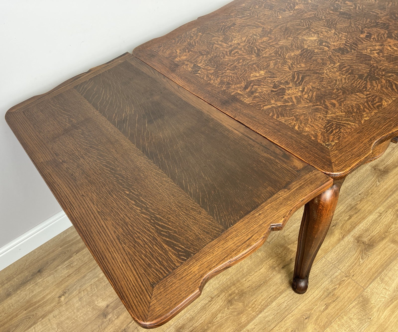 Dining Table Vintage French Louis XVI Carved Oak Extendable Table LOT 635414