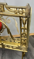 Newspaper Rack Vintage French Brass Ornate Freestanding Holder LOT 46823