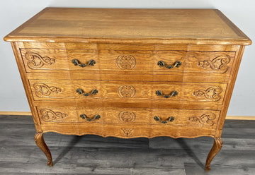 Chest of Drawers Vintage French Oak Louis XVI Style Carved Cabinet LOT 44530