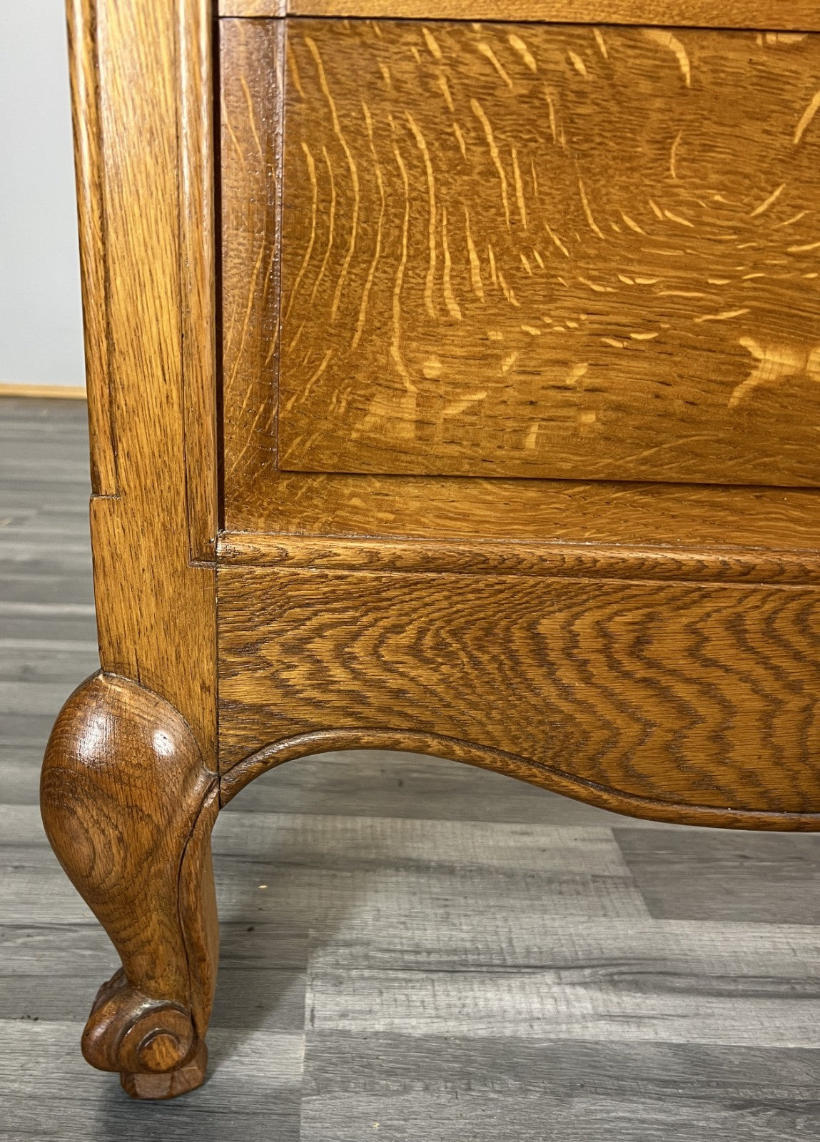 Bed Vintage French Louis XVI King Size Bed Frame Oak Carved Headboard LOT 46046