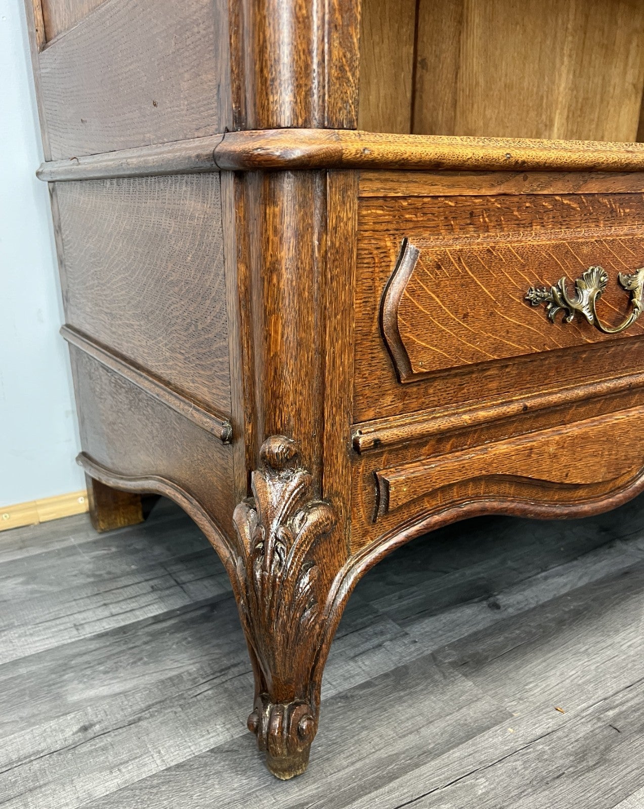 Bookcase Antique French Style Display Oak Carved Cabinet Sideboard LOT 479116