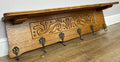 Coat Rack Vintage French Carved Oak Wall Mounted 6 Hooks Rack Hanger LOT 63660
