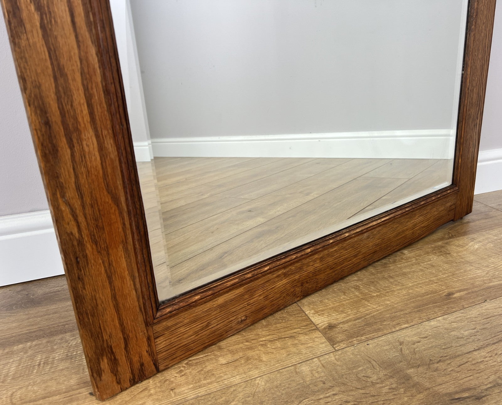Mirror Antique French Style Wall Mirror Oak Carved Decorative Frame LOT 61995