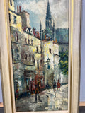 Vintage French Oil Painting City Scene Framed Artwork Signed LOT 46314