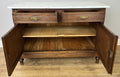 Cabinet Antique French Style Marble Top Oak Sideboard Carved Cupboard LOT 631211