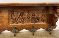 Coat Rack Vintage French Carved Oak Wall Mounted 6 Hooks Rack Hanger LOT 62053