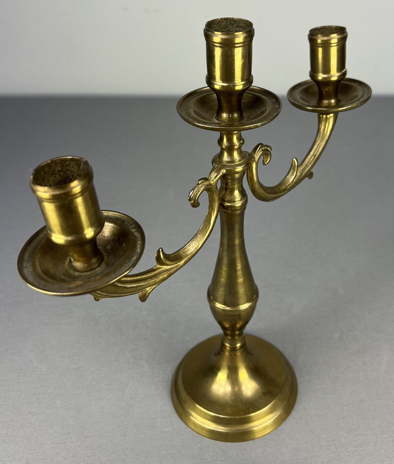 Candelabra Vintage French Style Brass Three Arm Candle Holder LOT 51612