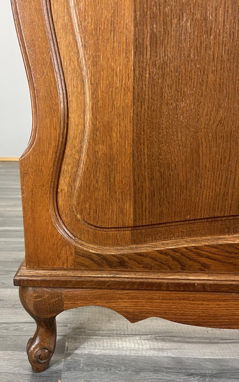 Bed Vintage French Louis XVI Double Bed Frame Oak Carved Headboard LOT 46106