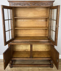 Bookcase Vintage French Oak Glazed Display Cabinet Carved Sideboard LOT 625710