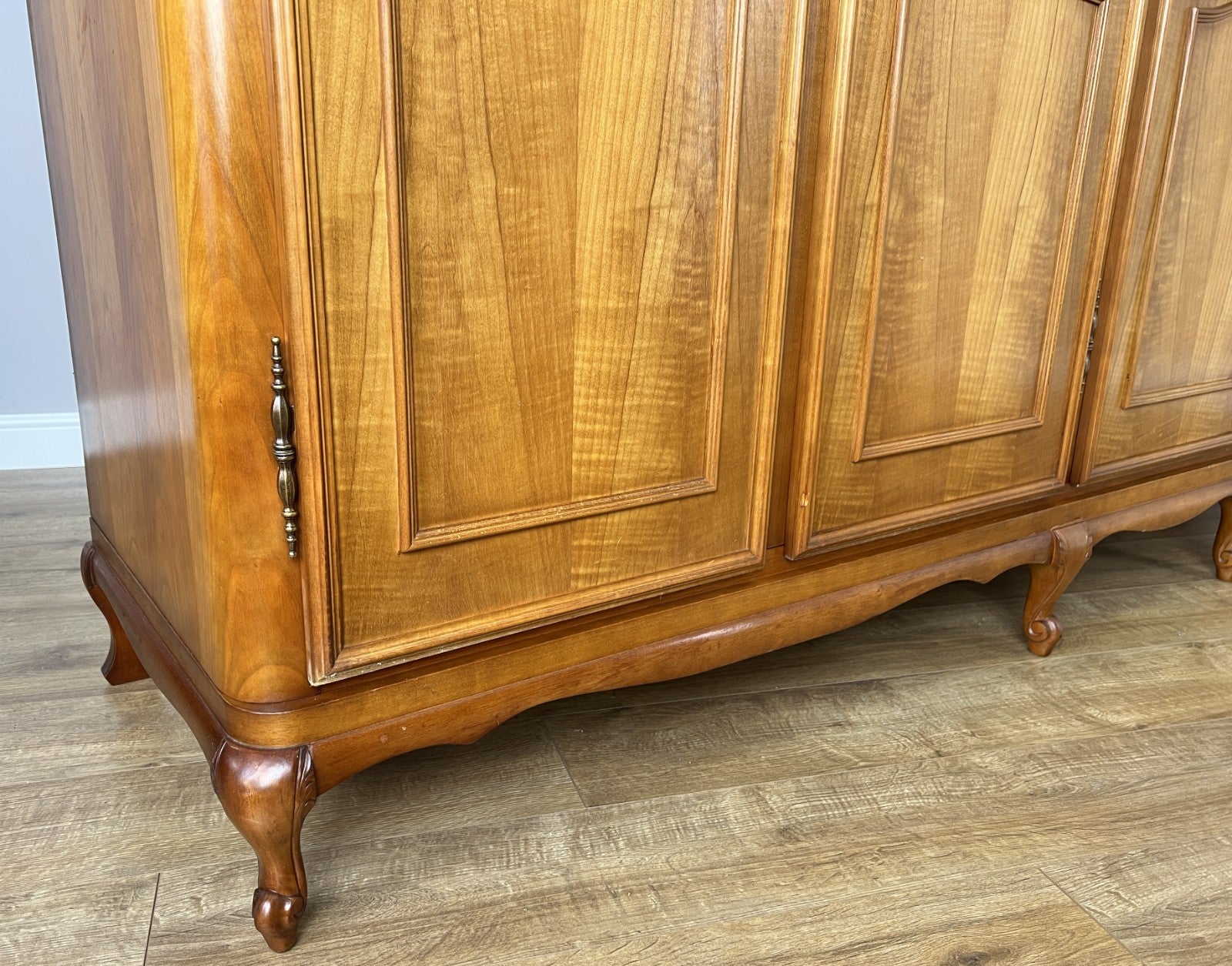 Wardrobe Vintage French Louis XVI Style Five Door Carved Armoire LOT 49856