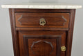Bedside Table Antique French Marble Top Walnut Carved Cabinet LOT 43342