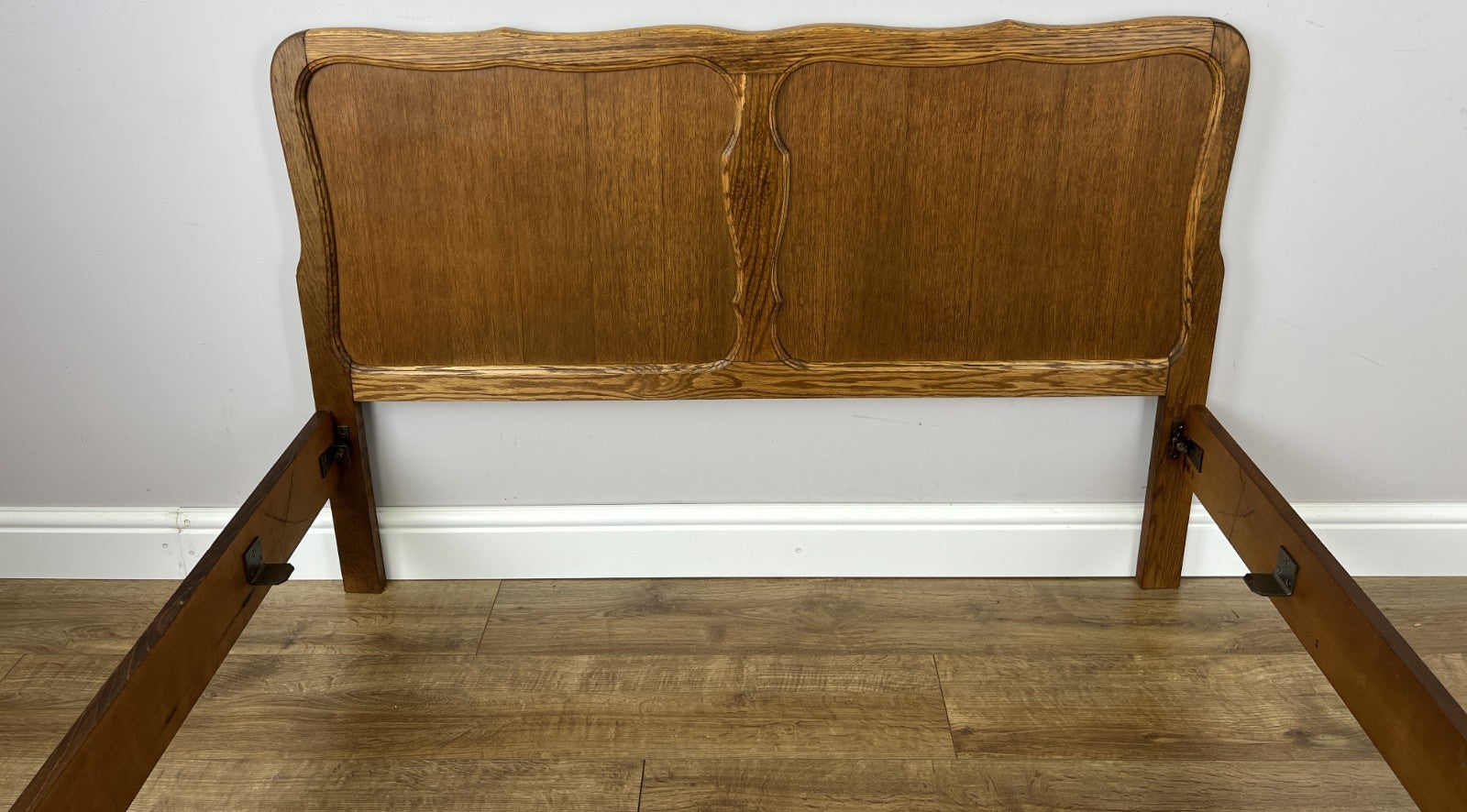 Bed Vintage French Louis XVI Double Bed Frame Oak Carved Headboard LOT 63966